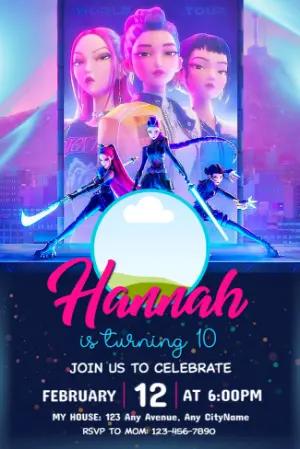 K-Pop Demon Hunter Birthday Invitation | Editable Template