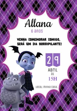 Convite de Aniversário Vampirina para Editar Online