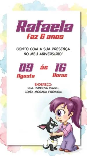 Convite Aniversário Futurama com Leela para Editar Online
