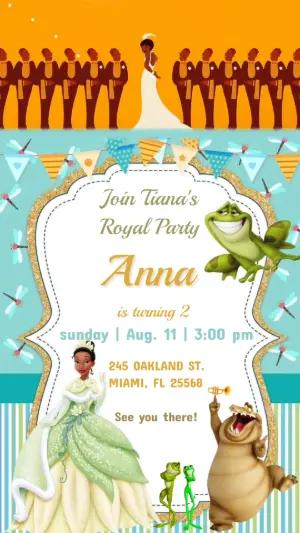 Animated Princess Tiana Birthday Video Invitation Template