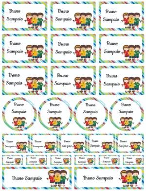 Kit de Etiquetas Escolares Aventureiros Modelo Editável
