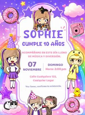 Invitación de Cumpleaños Lyna Vallejos para Editar