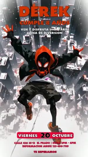 Video Invitación de Cumpleaños Spider-Man Miles Morales para Editar