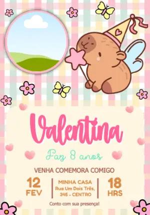 Convite de Aniversário Infantil Bichinho Fada Modelo com foto