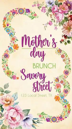 Floral Mother's Day Brunch Invitation | Editable Template