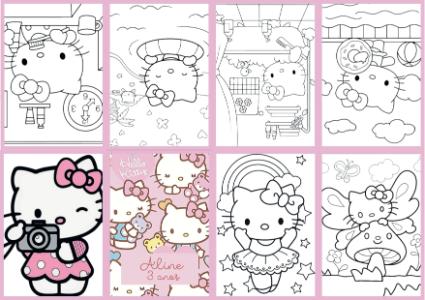 Livrinho de Colorir Hello Kitty Editável para Festa Infantil