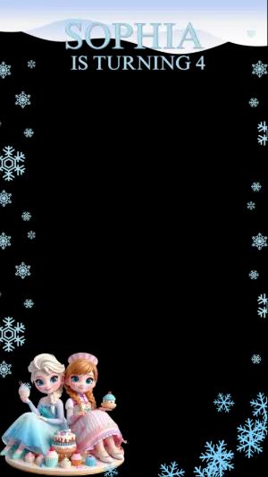 Editable Photo Frame Ice Princess Frozen