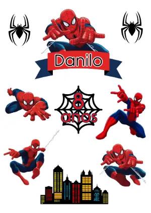 Topo de Bolo Homem Aranha: Kit Festa para Editar e Imprimir