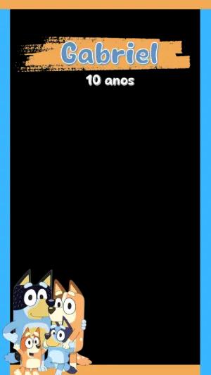 Moldura de Aniversário Bluey para Stories Editável Online