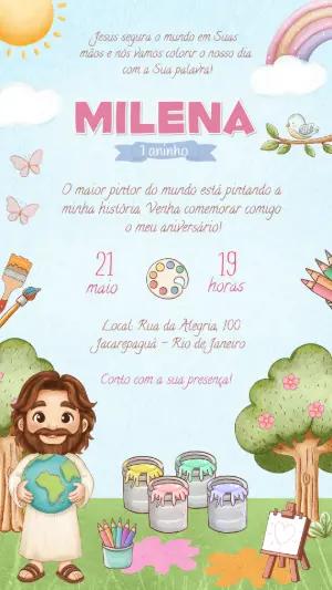 Convite Aniversário O Maior Pintor do Mundo Editável