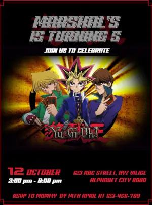 Editable Yu-Gi-Oh! Birthday Invitation Template