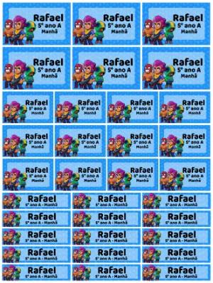 Etiqueta Escolar Brawl Stars Editável para Material Didático