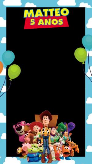 Moldura de Aniversário Toy Story para Foto Editável
