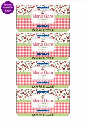 Capinha Mentos Aniversário Cerejinha para Editar Online