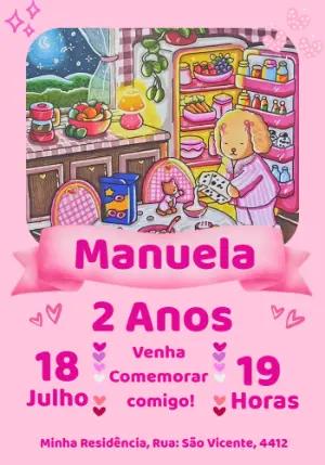 Convite de Aniversário Fofo Bobbie Goods para Editar Online
