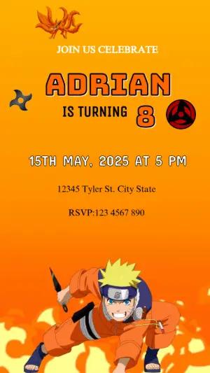 Animated Naruto Birthday Invitation | Editable Video Template