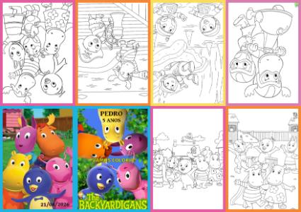 Livrinho de Colorir The Backyardigans para Aniversário Editável