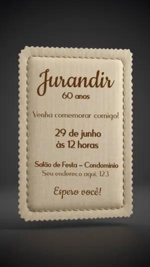 Convite de Aniversário Adulto Rústico para Editar Online
