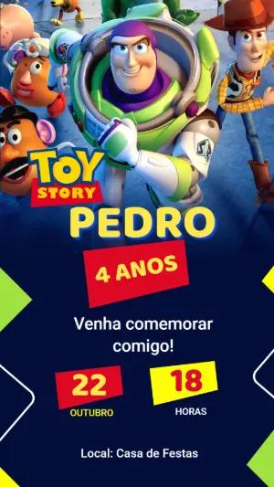 Convite de Aniversário Toy Story para Editar Online