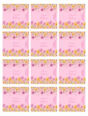 Adesivo para Bala Personalizada Maternidade Floral Rosa para Editar