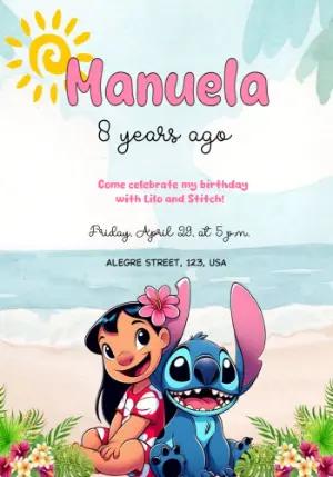 Lilo and Stitch Birthday Invitation to Edit Online