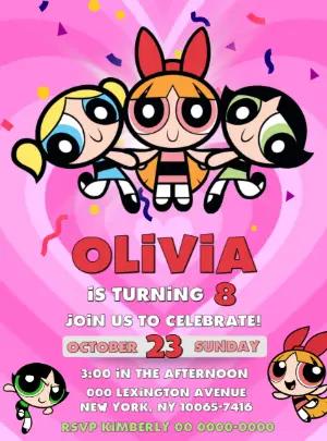 Powerpuff Girls Birthday Invitation Editable Online