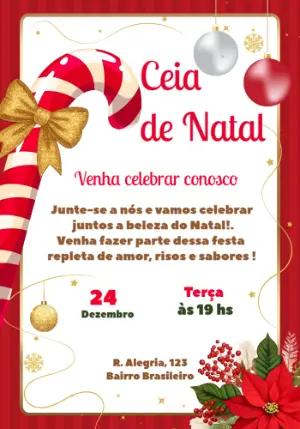 Convite Digital para Ceia de Natal Elegante Editável