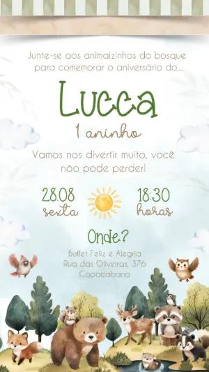 Convite Aniversário Bosque Encantado com Animais para Editar