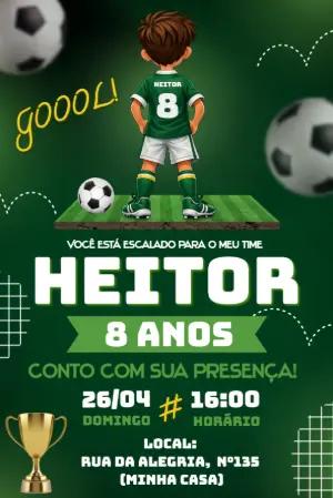 Convite de Aniversário Futebol Palmeiras para Editar