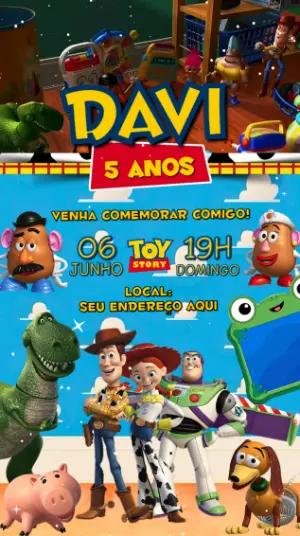 Convite Aniversário Animado Toy Story 5