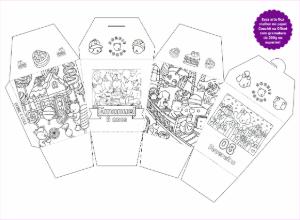 Caixa Aniversário Fofa para Colorir e Editar Online
