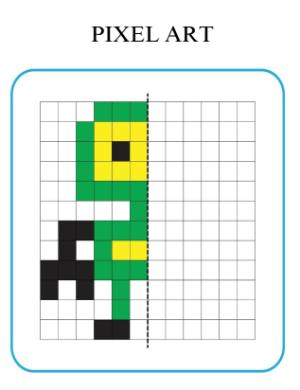 Atividade de Pixel Art Infantil: Desenho Simétrico
