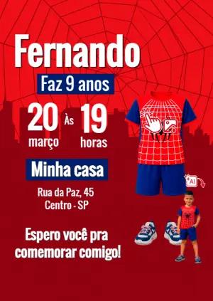 Convite do Homem-Aranha: Transforme-se no Herói com Foto IA
