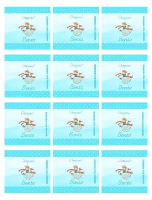 Adesivo para Bala Personalizada Maternidade Pequeno Príncipe Aquarela