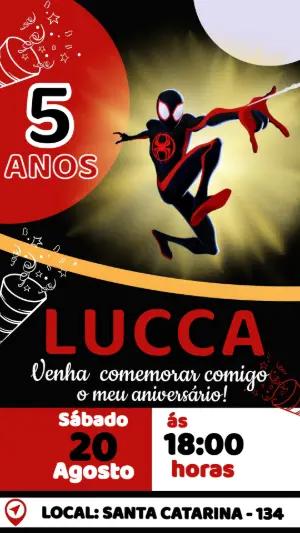 Convite de Aniversário Homem-Aranha Aranhaverso Editável