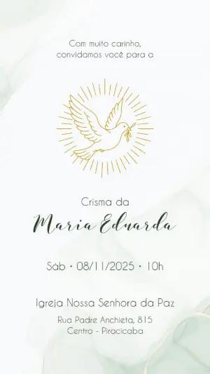 Convite de Crisma Espírito Santo Delicado para Editar Online