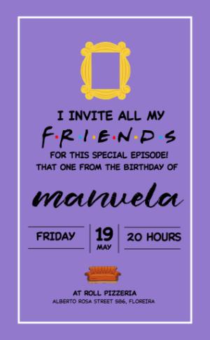 Friends TV Show Birthday Invitation | Editable Digital Template
