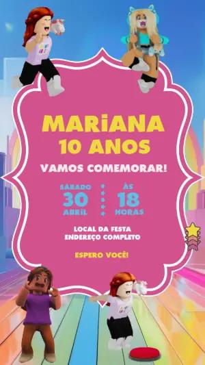 Vídeo Convite de Aniversário Roblox para Editar Online