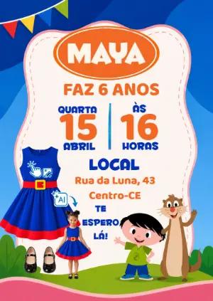 Vire a Luna! Convite Show da Luna com Foto IA para Editar