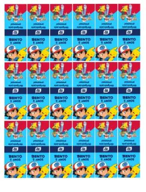 Rótulo Tic Tac Pokémon para Aniversário Infantil Editável