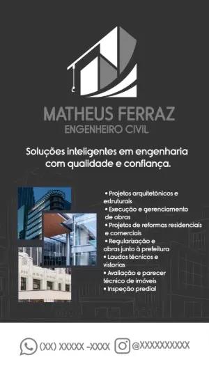Cartão de Visita Engenheiro Civil Moderno para Editar Online