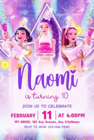 K-Pop Demon Hunter Birthday Invitation | Editable Digital Template