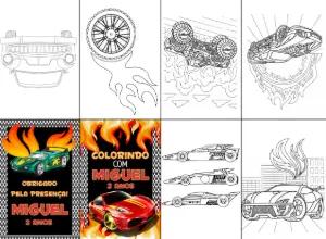 Lembrancinha Livrinho de Colorir Carros para Editar Online