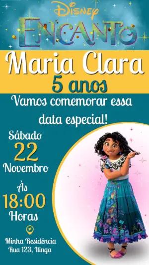Convite Animado Encanto Disney de Aniversário para Editar