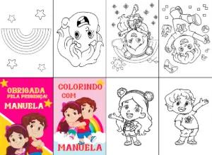 Mini Livro de Colorir Aniversário Infantil para Editar Online