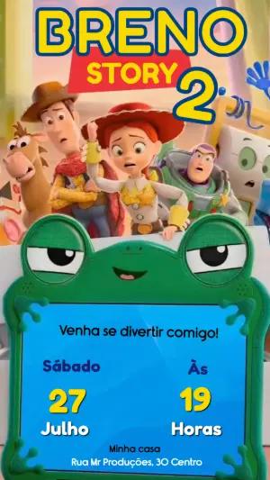 Convite Animado Toy Story: Vídeo de Aniversário para Editar