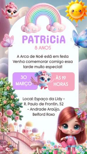 Convite de Aniversário Jardim Encantado para Editar