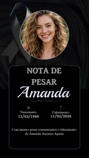 Nota de Pesar Elegante com Foto | Modelo Editável para Comunicado