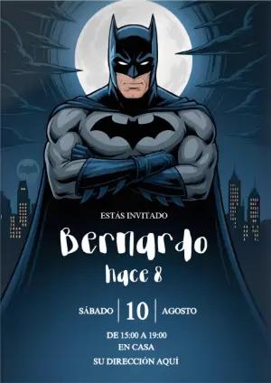 Invitación de Cumpleaños de Batman para Editar Online