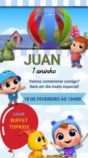 Convite Animado Aniversário Little Angel para Editar Online